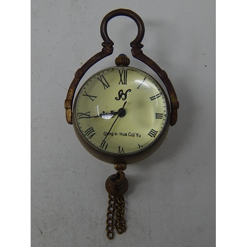 260 - Pendant Ball Clock with Tassle: Working when catalogued.