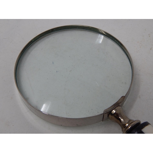 343 - Large Magnifying Glass with Chequered Handle.