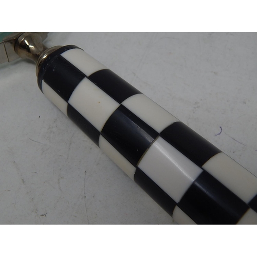 343 - Large Magnifying Glass with Chequered Handle.