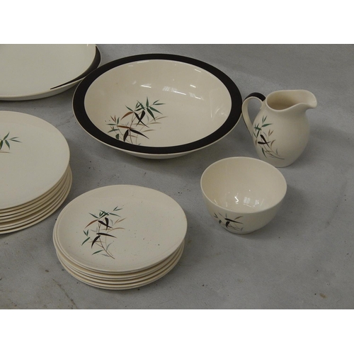 363 - Royal Doulton Bamboo Pattern Dinner Wares including plates, side plates etc