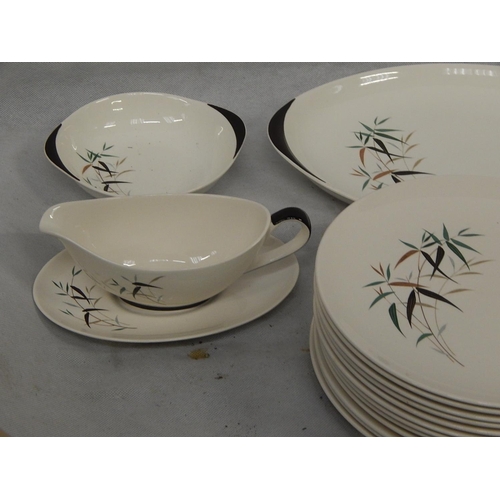 363 - Royal Doulton Bamboo Pattern Dinner Wares including plates, side plates etc