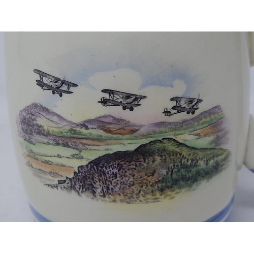 366 - Rare Shelley RAF Tankard Depicting a Reconnaissance Flight with RAF Insignia to Reverse: Green Signe... 