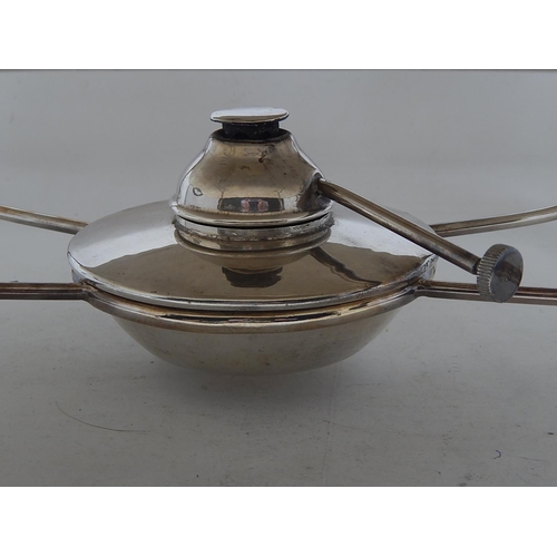 265 - Large C19th Silver on Copper Serving Dish/Warmer complete with stand & burner by The Alexander Clark... 