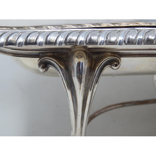 265 - Large C19th Silver on Copper Serving Dish/Warmer complete with stand & burner by The Alexander Clark... 