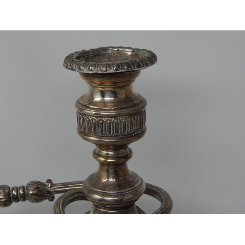 266 - Large C19th Silver on Copper Three Branch Candelabra complete with sconces: Measuring 50cm high x 45... 