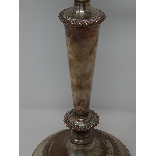 266 - Large C19th Silver on Copper Three Branch Candelabra complete with sconces: Measuring 50cm high x 45... 