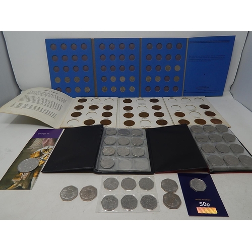 14 - A small collectors' wallet containing a selection of Elizabeth II Pre-Decimal Florins and Decimal Te... 