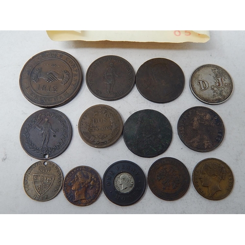 6 - Birmingham 1812 Union Copper Company One penny Token; 1794 Halfpenny Token; Victoria One Penny Model... 