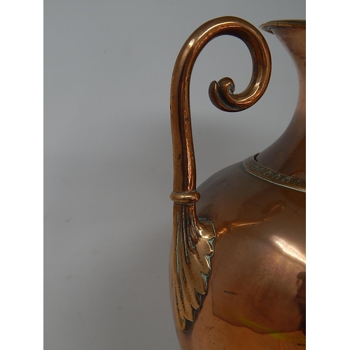 102 - George IV Copper & Brass Tapped Water Urn c.1820 with Scroll Handles Standing 40cm high.