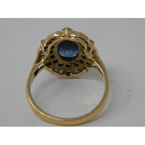 151 - Art Deco 18ct Yellow Gold Ring Set with a Large Central Ceylon Sapphire Estimated at 3.00cts within ... 