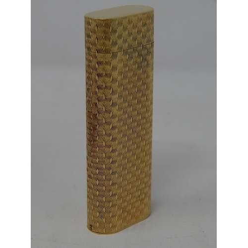 153 - CARTIER: 18ct Gold Lighter Stamped 750: Serial No: 66187: Gross weight 90g: In Red Cartier Box.