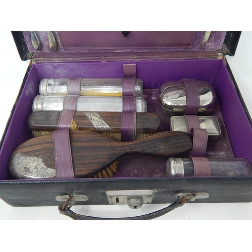 450 - Antique Travelling Vanity Set in Case.