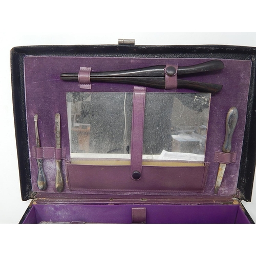 450 - Antique Travelling Vanity Set in Case.