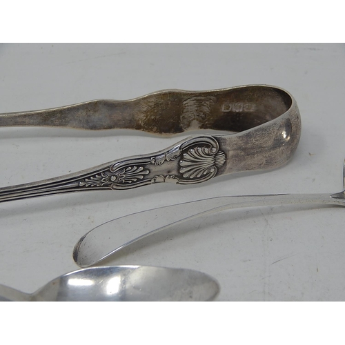 111 - Pair of Large Victorian Silver Tongs Hallmarked London 1900 together with a Silver Toddy Ladle Londo... 