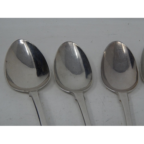 123 - 5 x Georgian Silver Dessert Spoons Hallmarked London 1792/1798/1823/1824/1827 Various Makers: Weight... 