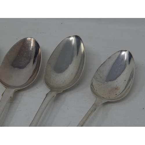 123 - 5 x Georgian Silver Dessert Spoons Hallmarked London 1792/1798/1823/1824/1827 Various Makers: Weight... 