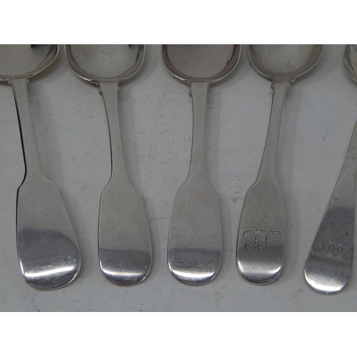 123 - 5 x Georgian Silver Dessert Spoons Hallmarked London 1792/1798/1823/1824/1827 Various Makers: Weight... 