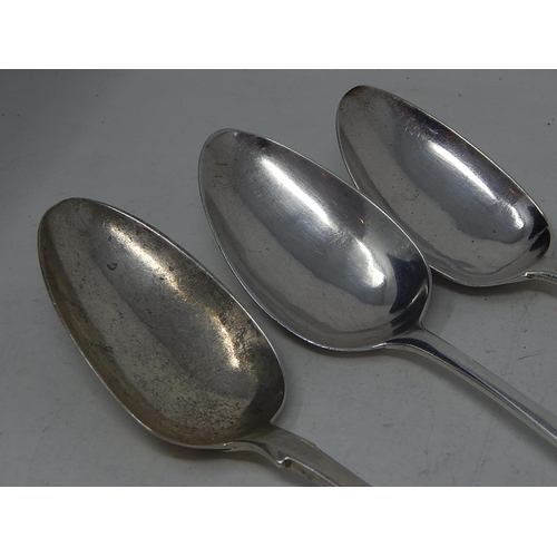 124 - 3 x Silver Tablespoons Hallmarked London 1796/1798/1831: Weight 190g