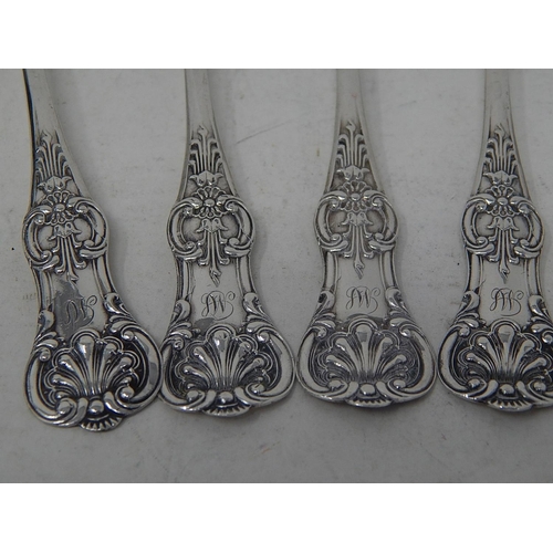 130 - Set of 6 Victorian Scottish Silver Teaspoons Hallmarked Glasgow 1868 by Lawrence Aitchison: Weight 1... 