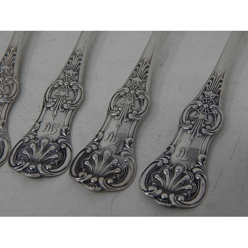 130 - Set of 6 Victorian Scottish Silver Teaspoons Hallmarked Glasgow 1868 by Lawrence Aitchison: Weight 1... 