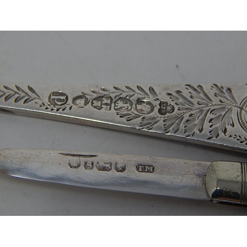 133 - Victorian Silver Fork Hallmarked Newcastle 1878 by Christian John Reid together with a Silver Bladed... 