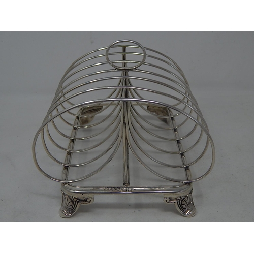 139 - Large Early Victorian Six Slice Silver Toastrack of Large Proportions: Hallmarked London 1845 by Joh... 