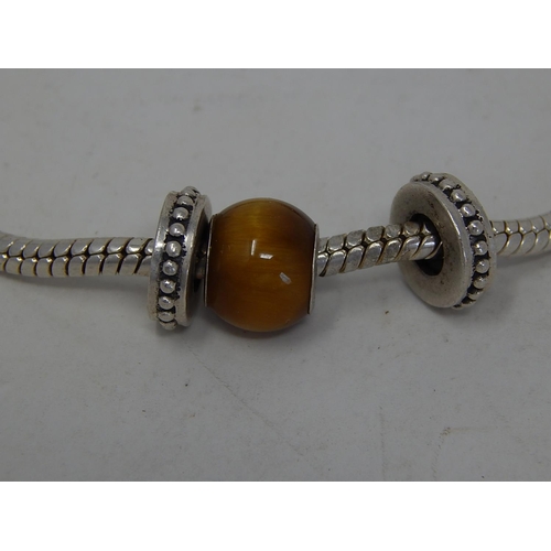 170 - 2 x Silver & Tigers Eye Bracelets. Gross weight 38g