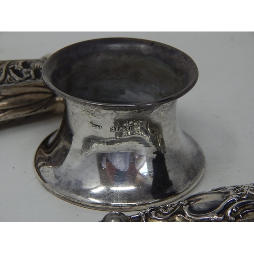 176 - Scrap Silver Outer Pot & Silver Covered Handles/Button Hook.