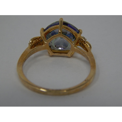 183 - 9ct Gold Ring Set with a Central Glenn Lehrer Quaser Cut Topaz Estimated at 3.80cts with Diamond Sho... 