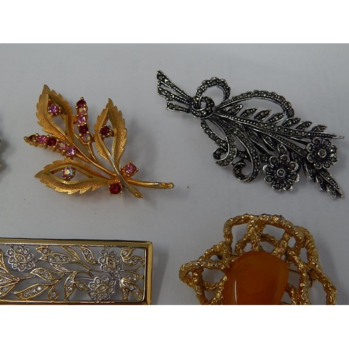 199 - Quantity of Vintage Costume Jewellery Brooches (11)