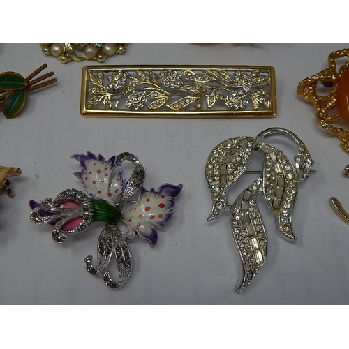 199 - Quantity of Vintage Costume Jewellery Brooches (11)