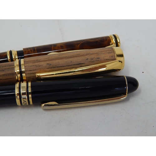 462 - 2 x Fountain Pens together with a Ballpoint.