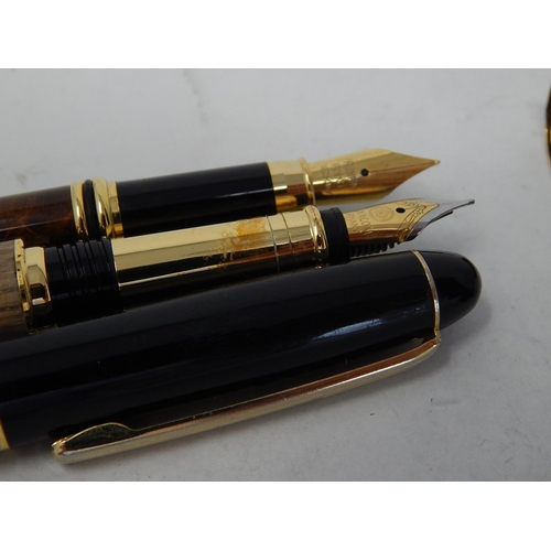 462 - 2 x Fountain Pens together with a Ballpoint.