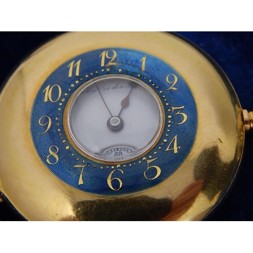 181 - RARE 18ct Gold Demi Hunter Watch by Harrods 1912 with Signed Dial & 15 Jewel Movement: 32mm diameter... 