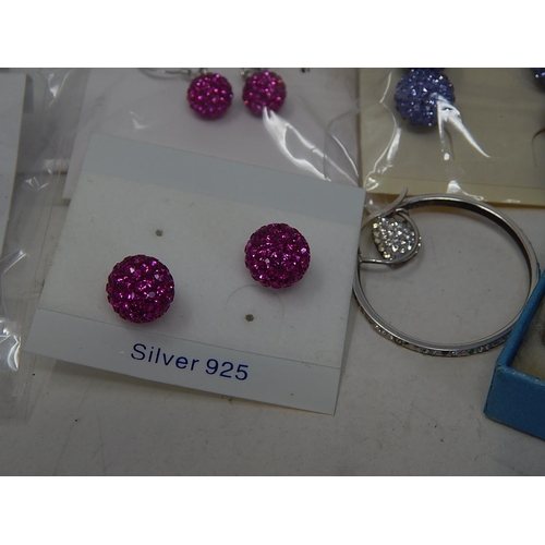 182 - 925 Silver Earrings, Swimming Pendant & a Quantity of Fashion Jewellery.