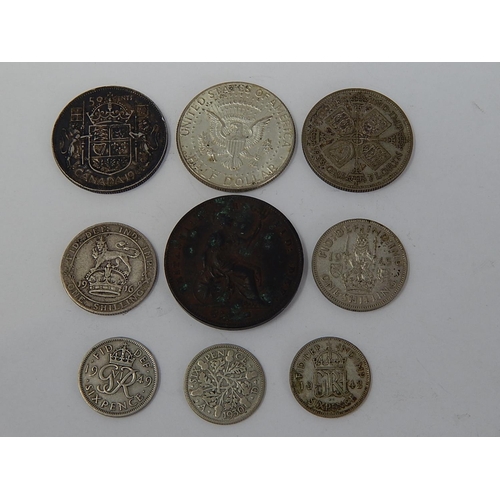 27 - Quantity of Mainly Silver Coinage together with a QV Penny 1858.