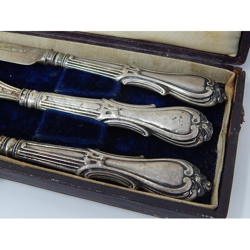 98 - Early Victorian Silver Christening Set Hallmarked Sheffield 1844 by Aaron Hatfield in Original Prese... 