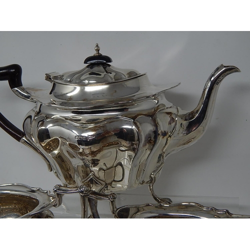 61A - 3 Piece Silver Tea Service Hallmarked Sheffield 1911 by Walker & Hall: Gross weight 1318g (42.37oz)