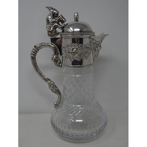 63 - Stunning Topazio Claret Jug with Hinged Lid & Bacchus Mask Spout: Measuring 32cm high & Presented in... 