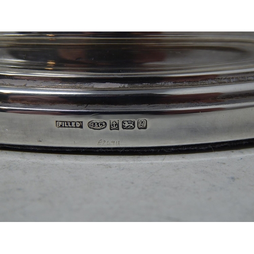 64 - Large Hallmarked Silver Candle Holder Measuring 13.2cm Diameter: Birmingham 1998 by Broadway & Co wi... 