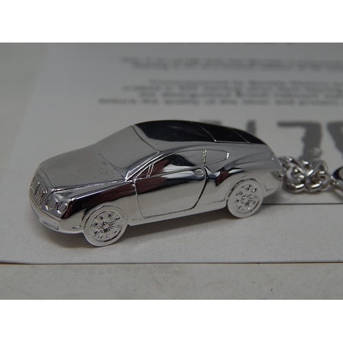 68 - Bentley Continental Silver Key Ring in Original Bentley Box with C.O.A: Limited Edition 37/76 For Th... 