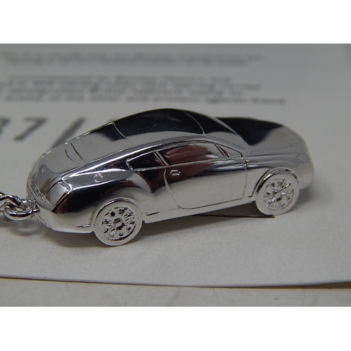 68 - Bentley Continental Silver Key Ring in Original Bentley Box with C.O.A: Limited Edition 37/76 For Th... 