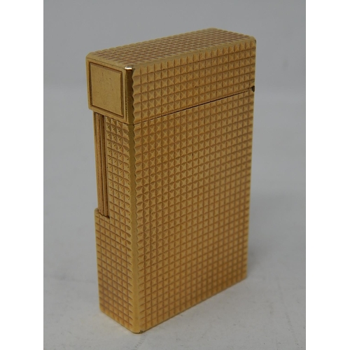 69 - S J DUPONT: Yellow Metal Lighter in Original Fitted Case