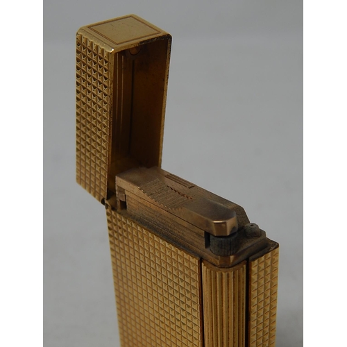 69 - S J DUPONT: Yellow Metal Lighter in Original Fitted Case