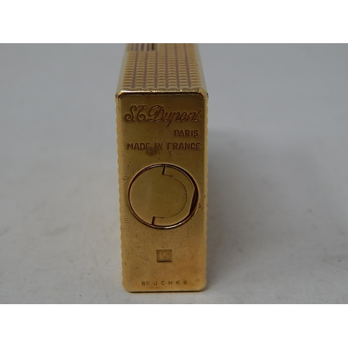 69 - S J DUPONT: Yellow Metal Lighter in Original Fitted Case