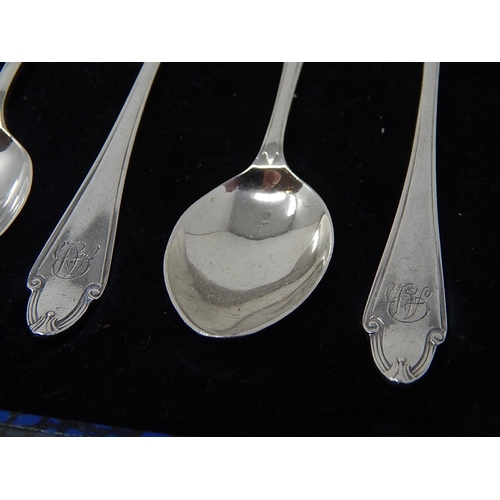 76 - George V Set of 6 Silver Tea Spoons Hallmarked Sheffield 1931 by James Dixon & Son in fitted case