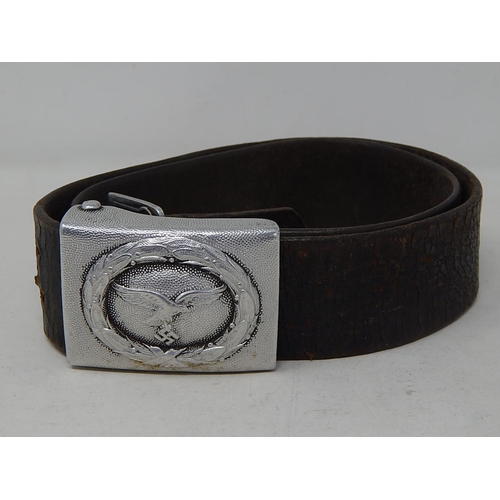 307 - WW2 German Leather Belt w/ Luftwaffe Buckle. 650466