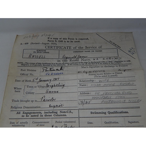 314 - Collection of WW2 Medals & Royal Service Record Relating to Seaman R.J Russell. 669270