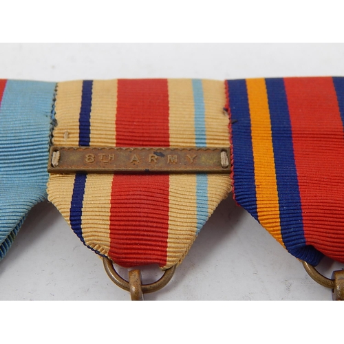 317 - WW2 Mounted Medal Group Inc Africa star w/ 8th Army Bar, Burma Star. 889781