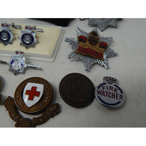 323 - Collection of Vintage RED CROSS, FIRE SERVICE & POLICE Badges Inc WW2 Etc. 527250